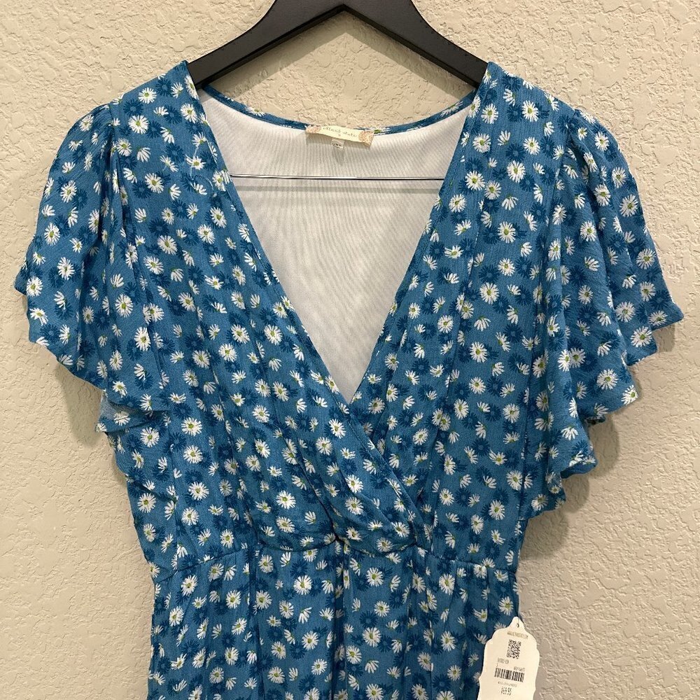 NWT Altar’d State Women's Blue Floral Cotton Mini Dress Size S - NWT—Host Pick - Picture 3 of 9